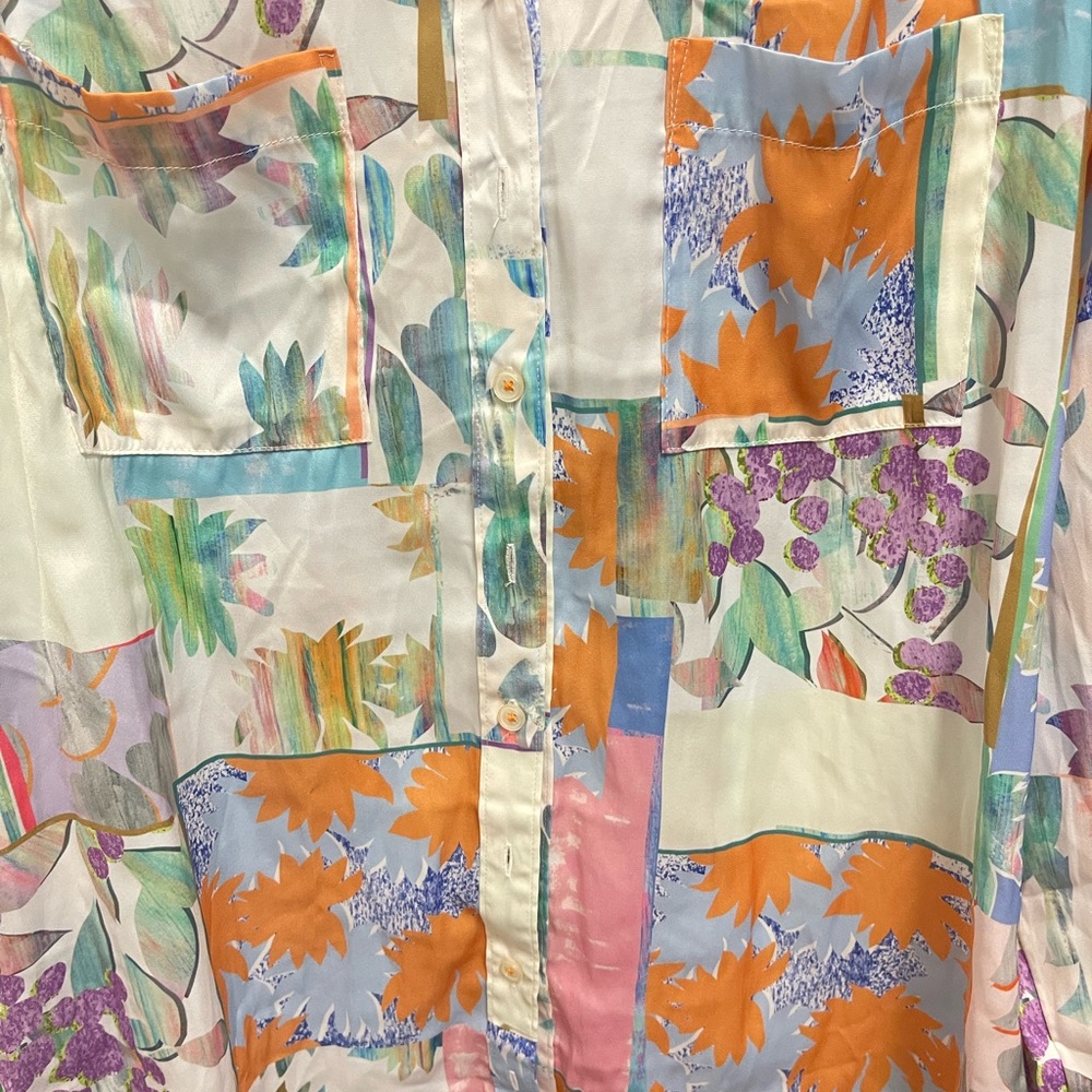 By Anthropologie Colorful Multi Pattern Button Do… - image 7